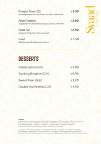 Svaad - The Indian Kitchen à Düsseldorf menu