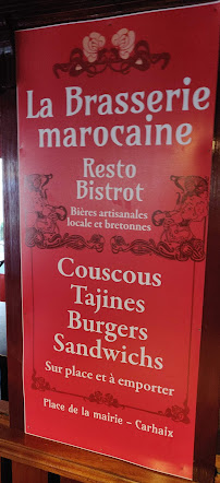 Restaurant marocain La Brasserie Marocaine à Carhaix-Plouguer - menu / carte