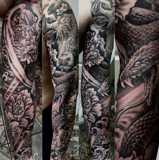 Explore neptune tattoo ideas, creative tattoo ideas in Sunnyvale, available at Da Wei Tattoo Inc
