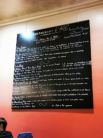 Restaurant L'AOC Rennes à Rennes (le menu)