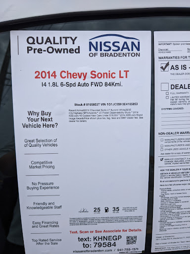 Car Dealer «Firkins Nissan», reviews and photos, 1611 Cortez Rd W, Bradenton, FL 34207, USA