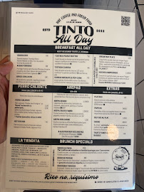 Menu / carte de TINTO ALL DAY - Café cantine à Anglet