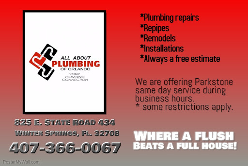 Plumber «All About Plumbing», reviews and photos, 825 E State Rd 434, Winter Springs, FL 32708, USA