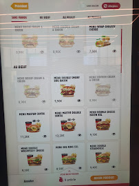 Menu du Burger King à Limas