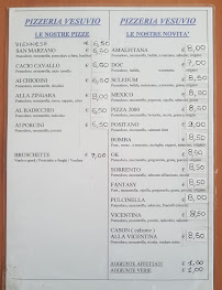 Menu / carte de Pizzeria Vesuvio à Schio