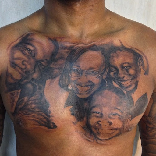 Explore upper leg tattoo ideas, creative tattoo ideas in Huntsville, available at Blacktide Tattoo Co.