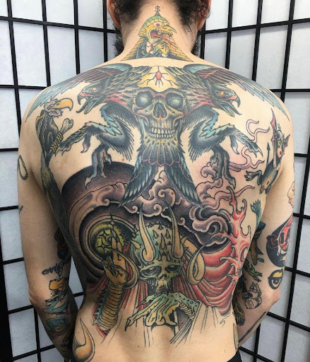 Explore skull forearm tattoo ideas, creative tattoo ideas in San Jose, available at The Holy Scythe Tattoo