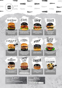 Menu / carte de Black & White Burger Créteil Soleil à Créteil