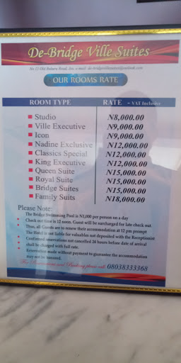 De-Bridge Villes Suits, No. 15, Old Bujuru Road, Off Yakubu Gowon Way, Jos, Plateau, Nigeria, Luxury Hotel, state Plateau