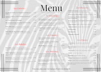 Carte du Le Zèbre de Magny | Restaurant Magny-le-Hongre (77) à Magny-le-Hongre