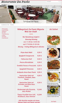 Menu du Ristorante Bella Italia Da Paolo Mignola Paolo à Weil der Stadt