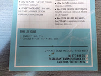 Bistro Enfin à Metz (le menu)