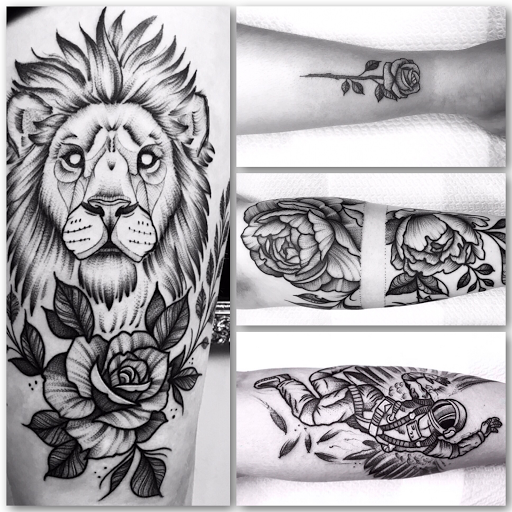 Explore space sleeve tattoo ideas, creative tattoo ideas in Charlotte, available at Canvas Tattoo & Art Gallery