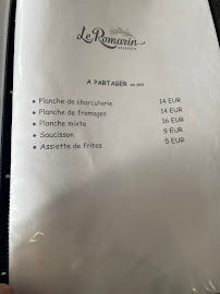 Le Romarin , Etampes à Étampes menu