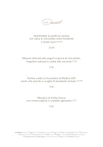 Restaurant Ombra della Sera à Marina di Bibbona (le menu)