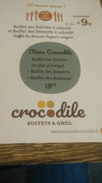 Restaurant Crocodile à Tourcoing menu