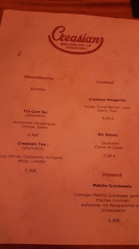 Creasian à Wolfsburg menu