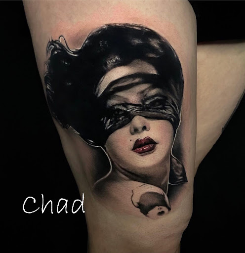 Explore tattoo on leg ideas, creative tattoo ideas in Sanford, available at Venom Ink Tattoo