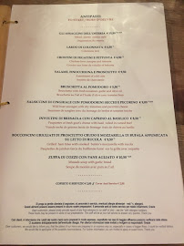 Osteria Santo Spirito à Florence menu