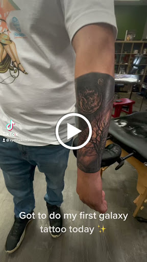 Explore sacred geometry tattoo ideas, creative tattoo ideas in Graham, available at Transcendence Art Studio & Tattoo