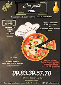 Menu / carte de Con Gusto Pizza à Marseille