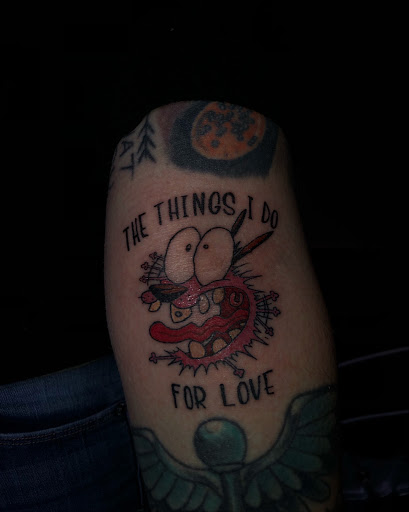 Explore 90s cartoon tattoo ideas, creative tattoo ideas in North Tonawanda, available at Dark Side Ink Tattoo Studio