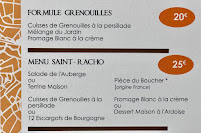 Auberge Des Faillettes SAS Auberge des Papillons Michelle LAFORET et Emmanuel DUCLAUX à Saint-Racho carte