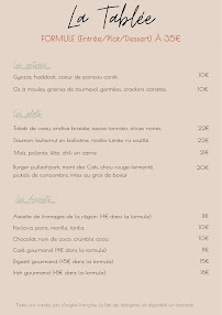 Menu / carte de La Tablée à Peuplingues