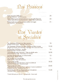 Restaurant de spécialités alsaciennes Restaurant Au Lion d'Or à Kaysersberg (le menu)