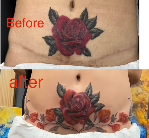 Explore back of the leg tattoo ideas, creative tattoo ideas in Seattle, available at Dragon Tattoo