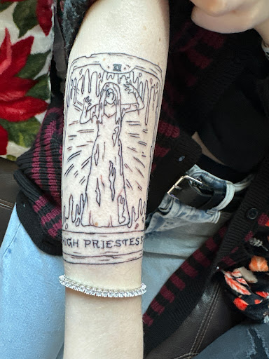 Explore praying mantis tattoo ideas, creative tattoo ideas in Metuchen, available at Iron & Pine Tattoo Co.