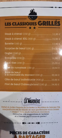 Restaurant O’ la vache à Niort (la carte)