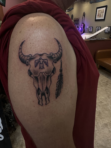 Explore skull tattoo ideas for men, creative tattoo ideas in Nashville, available at RedBird Tattoo