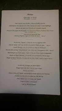 Villa Vauban à Dijon menu