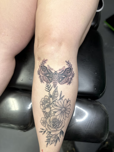 Explore butterfly tattoo color ideas, creative tattoo ideas in Meridian, available at Creative Pain Tattoo Studio