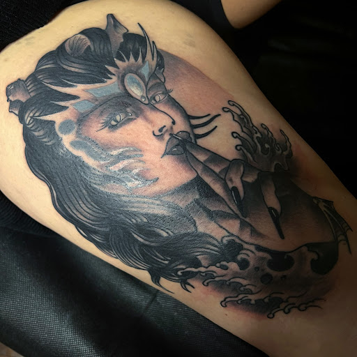 Explore scene tattoo ideas, creative tattoo ideas in Buffalo, available at True Gloom Tattoo Studio