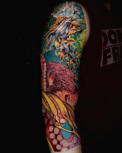 Explore trick r treat tattoo ideas, creative tattoo ideas in Astoria, available at Kings of Queens Tattoo Studio