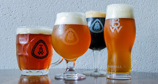 A row of beer taps