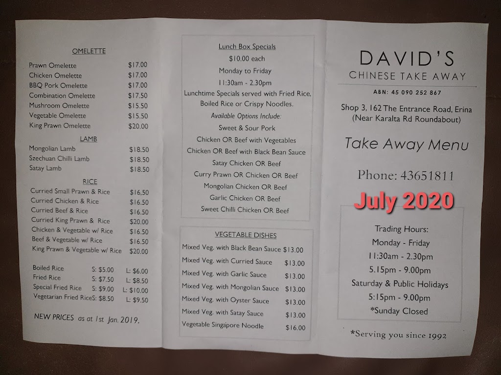 David's Chinese Takeaway 2250