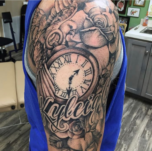 Explore charizard tattoo ideas, creative tattoo ideas in Campbellsville, available at Green River Tattoo Company