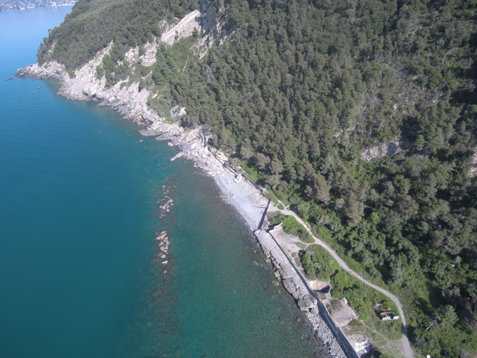 Zdjęcie Spiaggia Nudista Chiavari poparte klifami