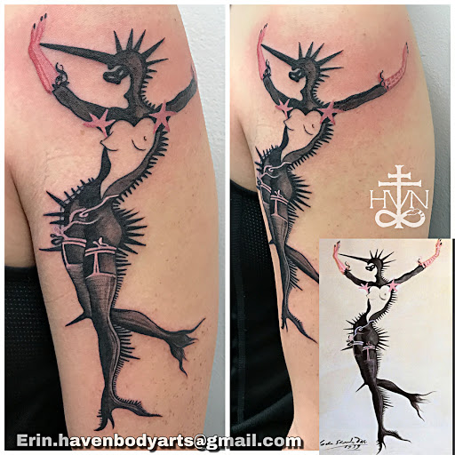 Explore twilight zone tattoo ideas, creative tattoo ideas in Northampton, available at Haven Body Arts Piercing & Tattoo