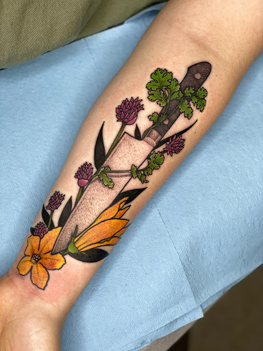 Explore softball tattoo ideas, creative tattoo ideas in Savannah, available at tattoos by delan