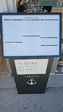 Menu du Haven restaurante à Quarteira