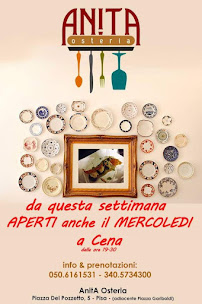 Restaurant Anita Osteria à Pisa (le menu)