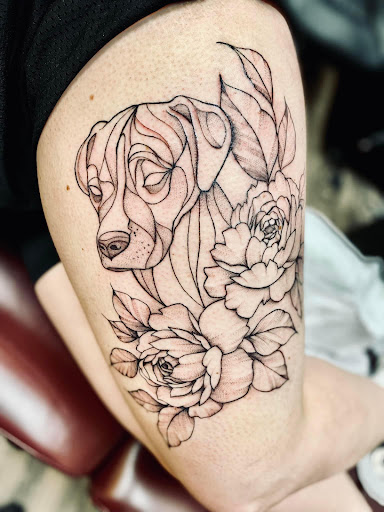 Explore sound wave tattoo ideas, creative tattoo ideas in Batavia, available at The Pretty Pin-Up Tattoo Parlor