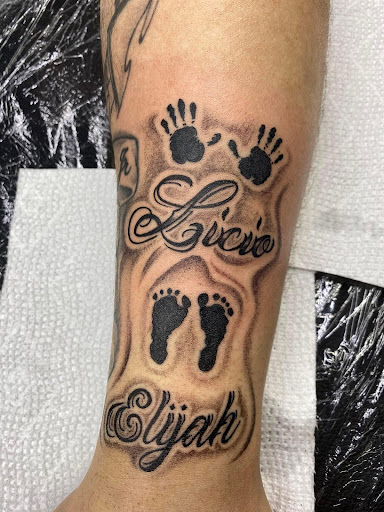 Explore leg tattoo ideas for men, creative tattoo ideas in Holland, available at Mi Vida Ink