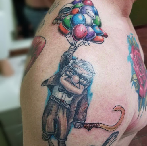 Explore gas mask tattoo ideas, creative tattoo ideas in Mc Kees Rocks, available at Exile Ink