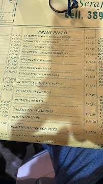 Restaurant de fruits de mer Spaghetteria da Angelo e Serafino à Palermo (le menu)