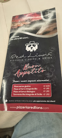 Pizzeria Pizzeria Red Lion'S à Augusta (le menu)